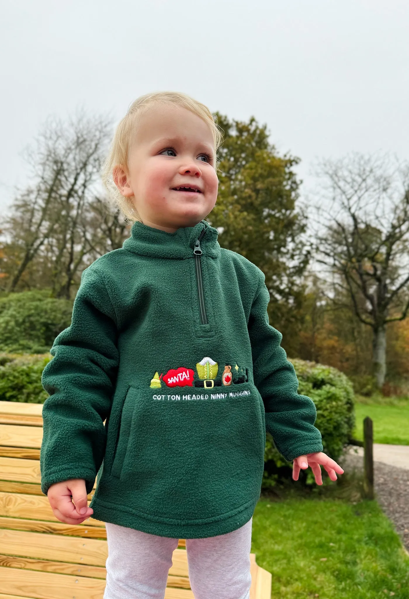 Elf Embroidered Recycled Polyester Quarter Zip Childrens Fleece