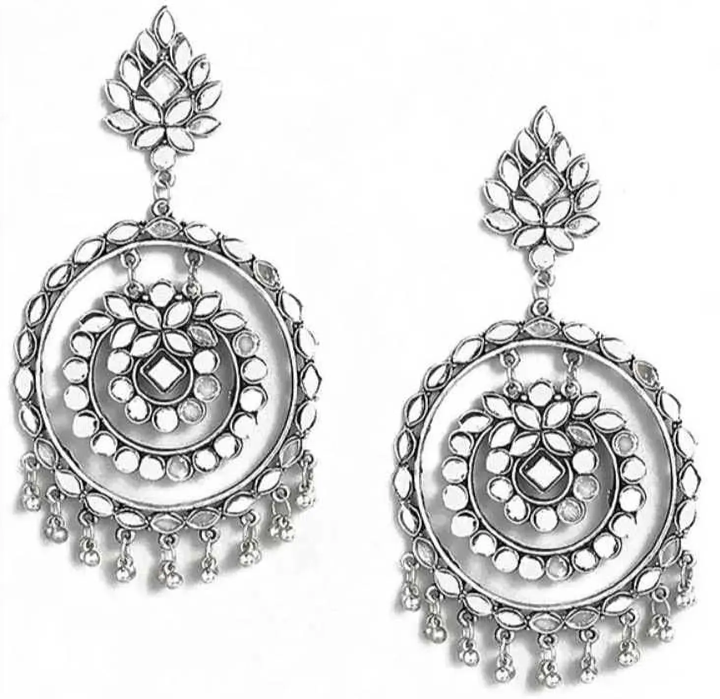 Elite Oxidised Silver Earring German Silver Drops & Danglers ()