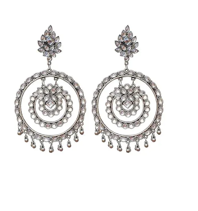 Elite Oxidised Silver Earring German Silver Drops & Danglers ()