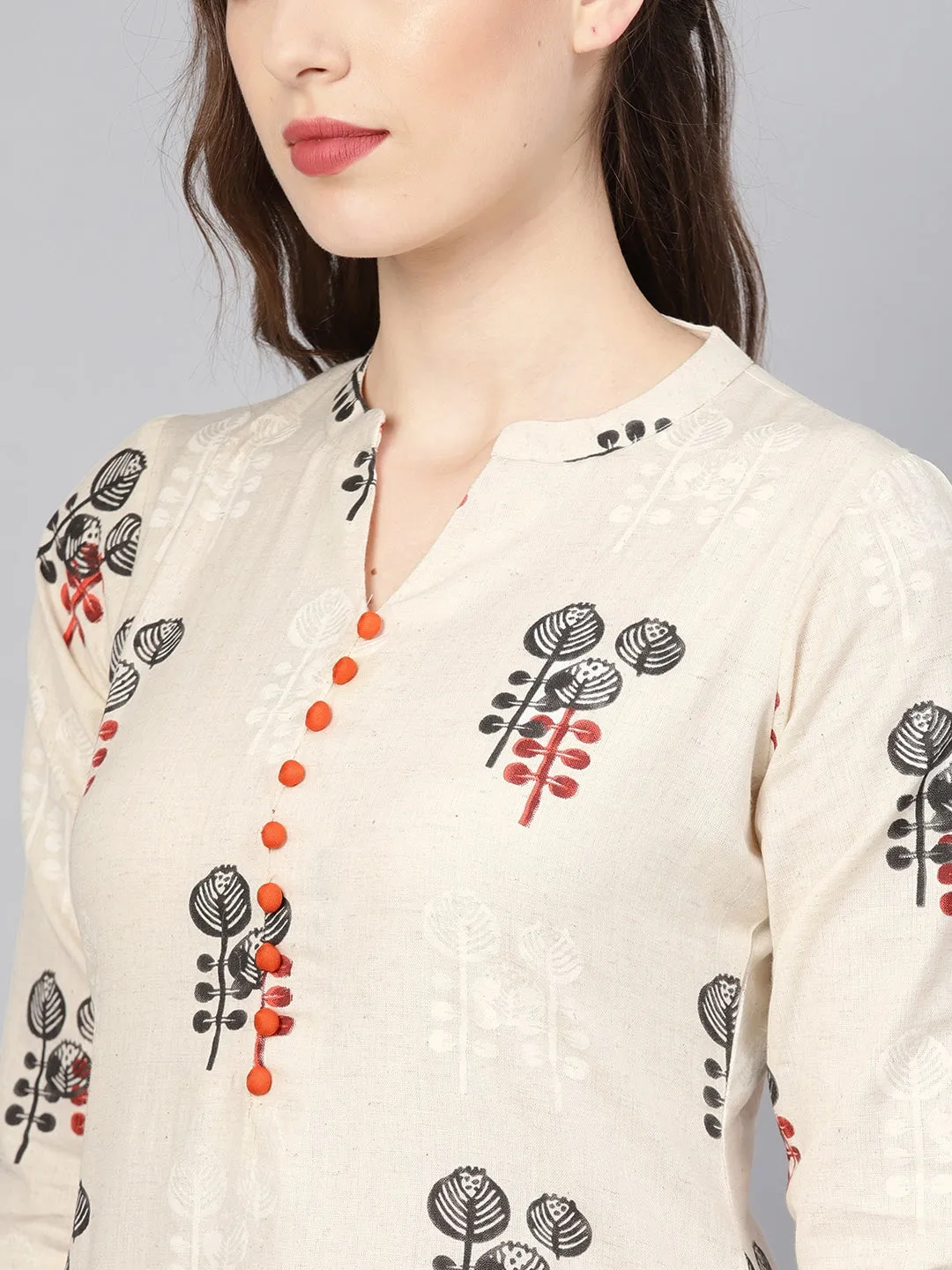 Ethnic Beige Kurta Set