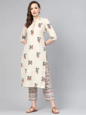 Ethnic Beige Kurta Set