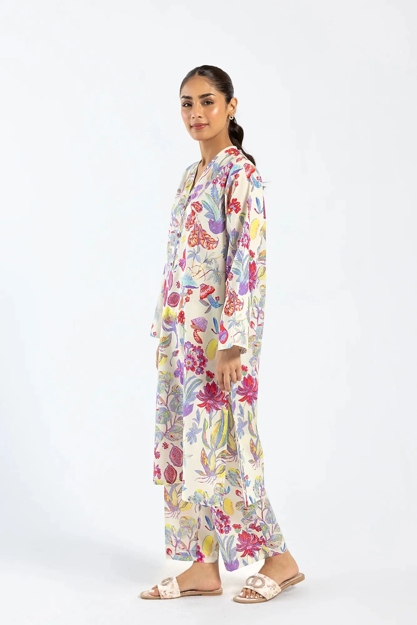 Ethnic Multi Floral Printed 2-Piece Lawn Suit