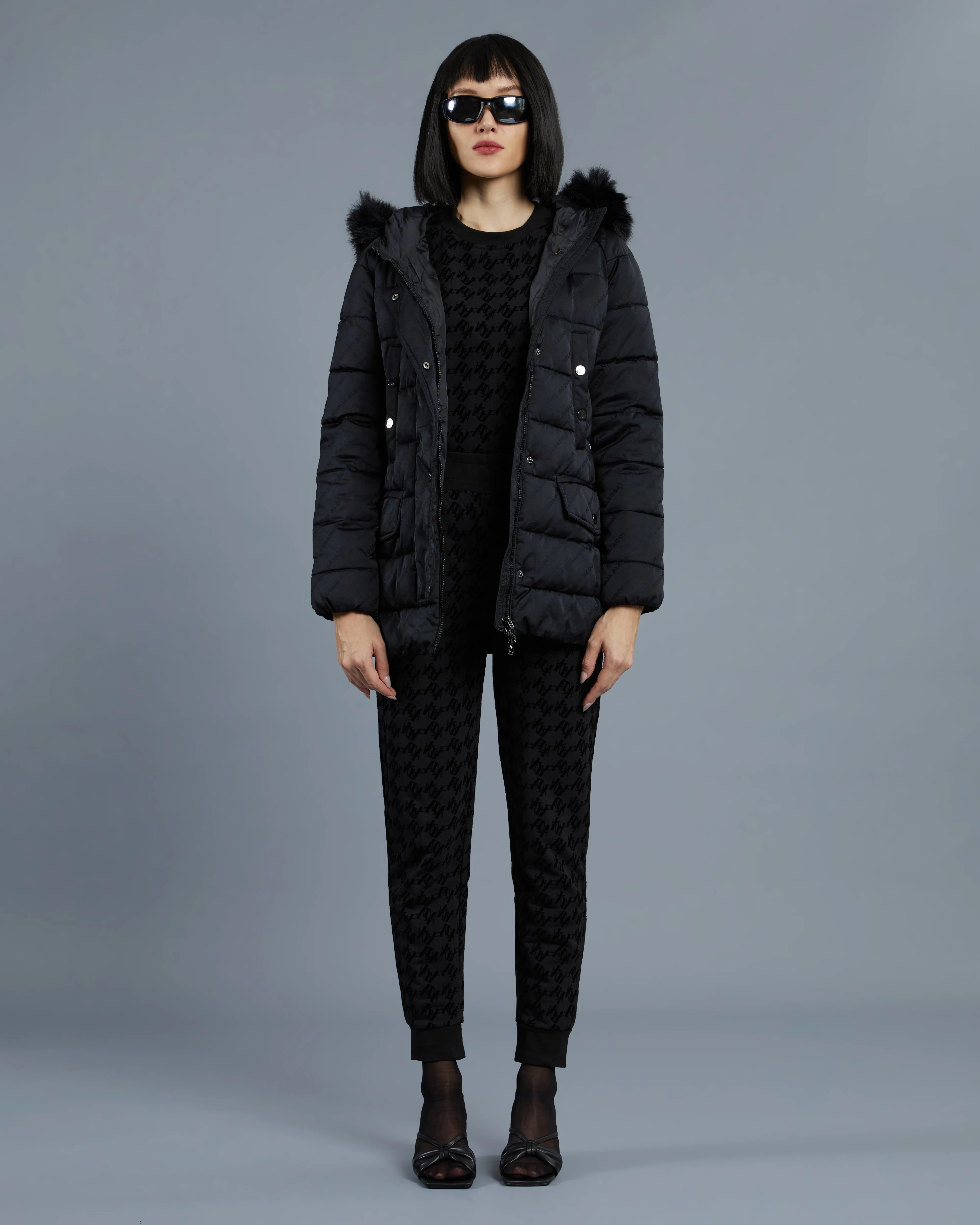 Faux Fur Hooded Puffer Jacket