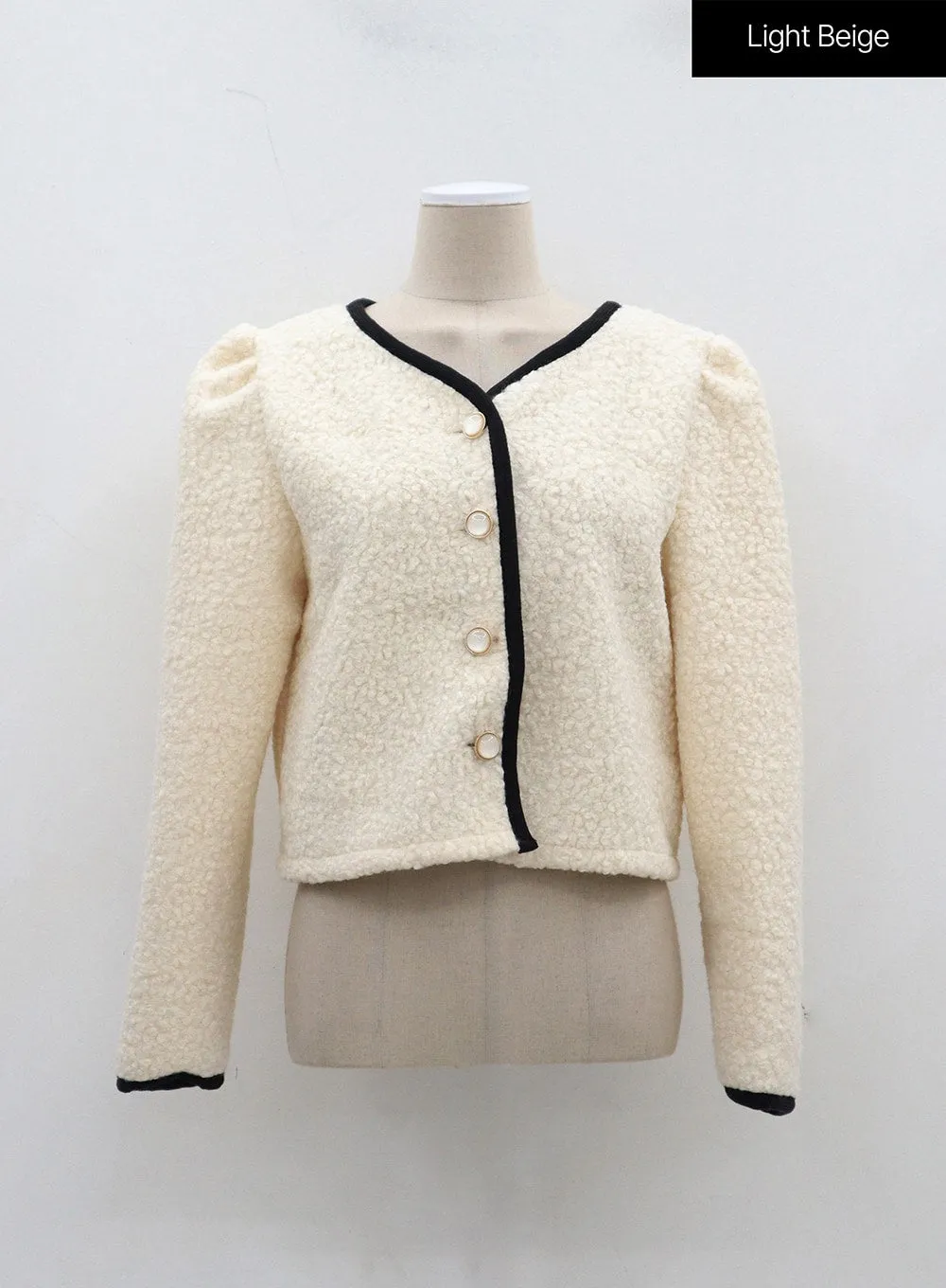 Faux Fur V-Neck Cropped Jacket BJ310