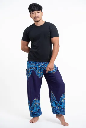 Floral Vines Men's Harem Pants in Blue