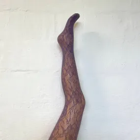 Flower Fishnet Tights - Lavender