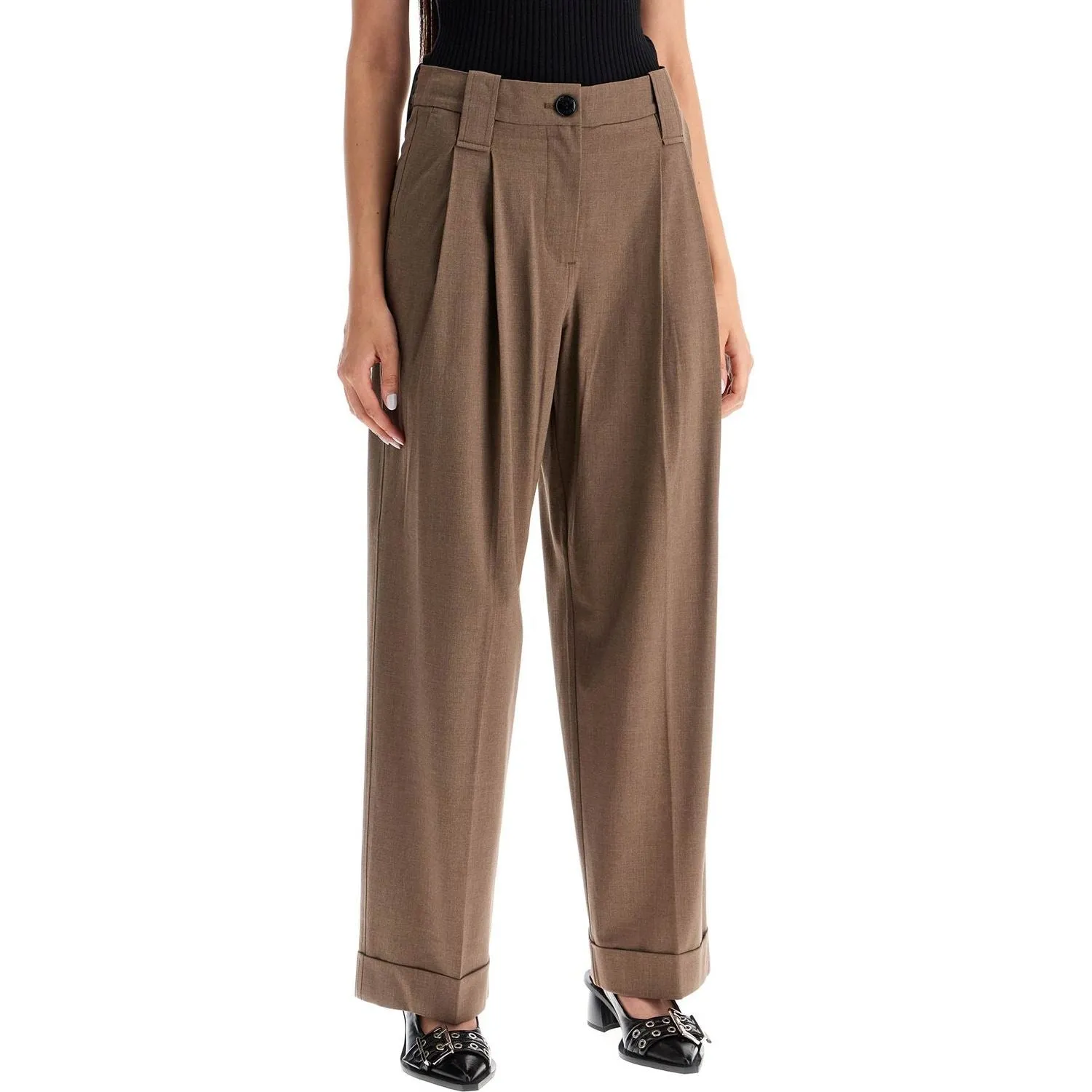 Ganni "flowy trousers with two ple