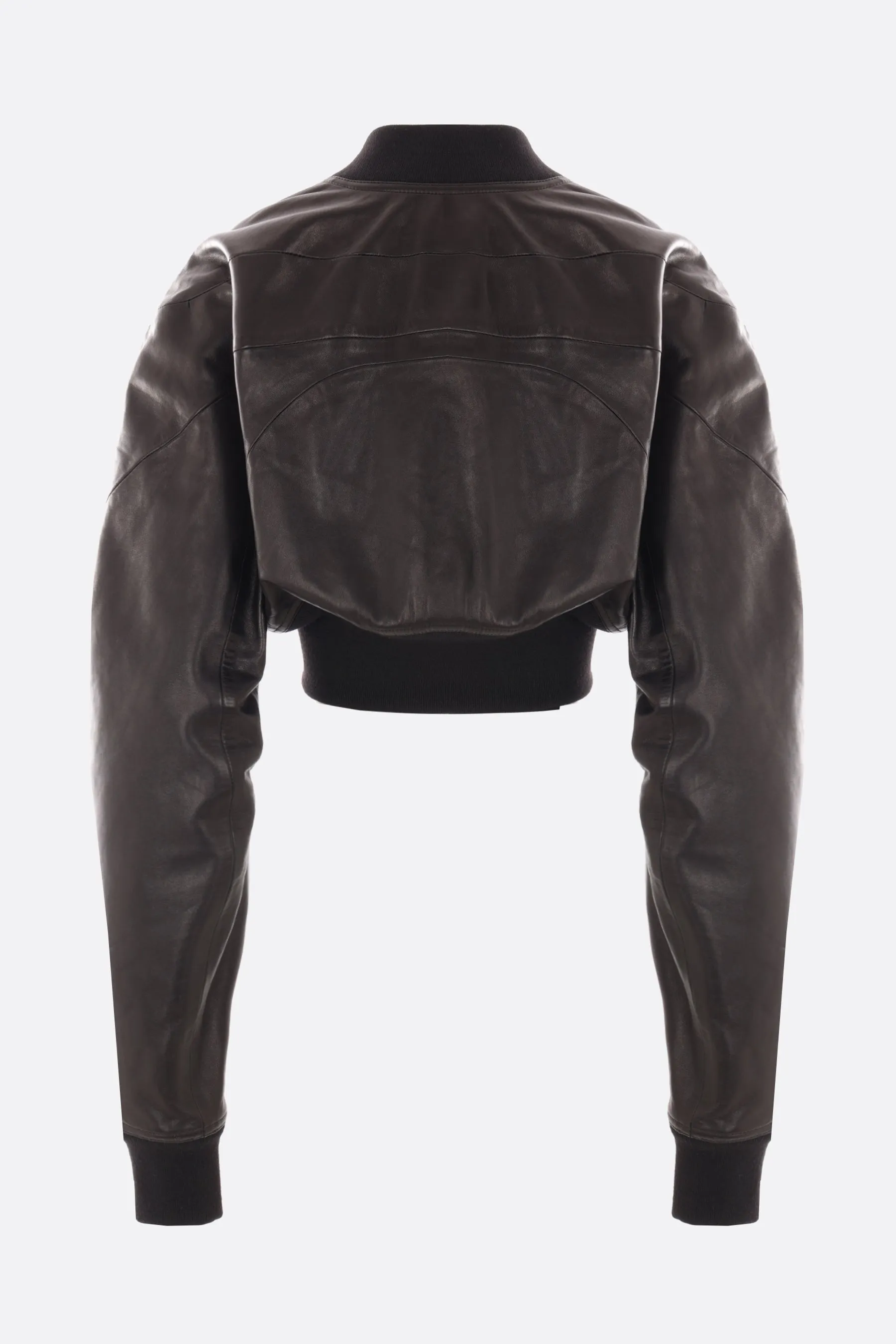 Girdered nappa bomber jacket