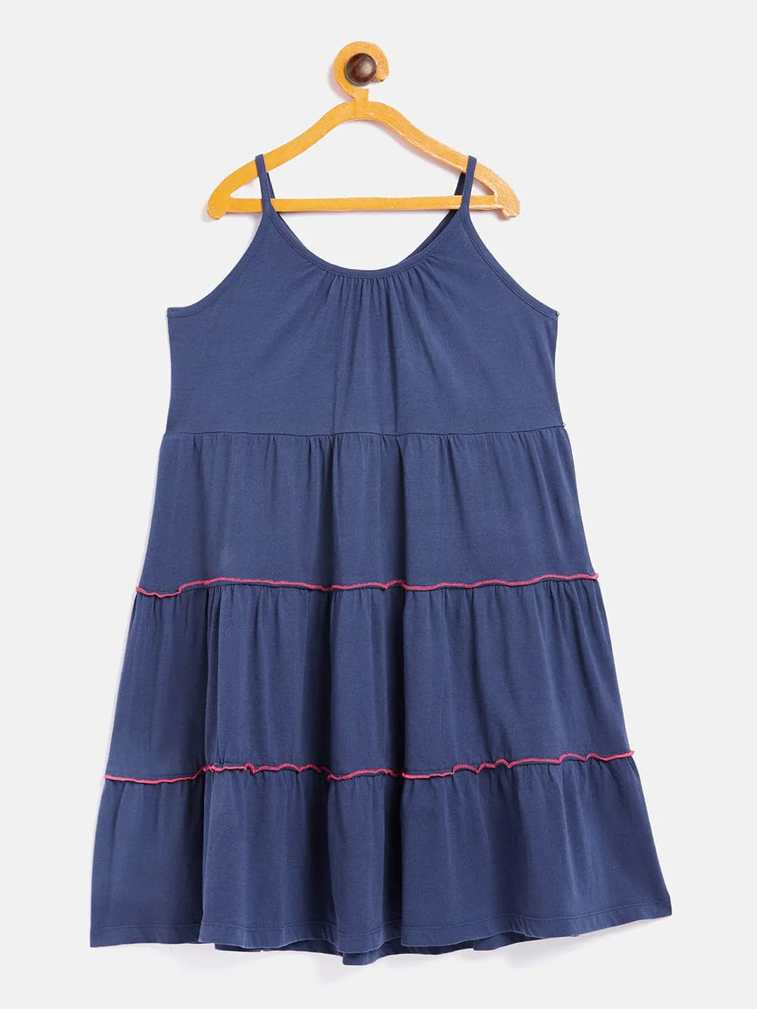 Girls Navy Tiered Dress