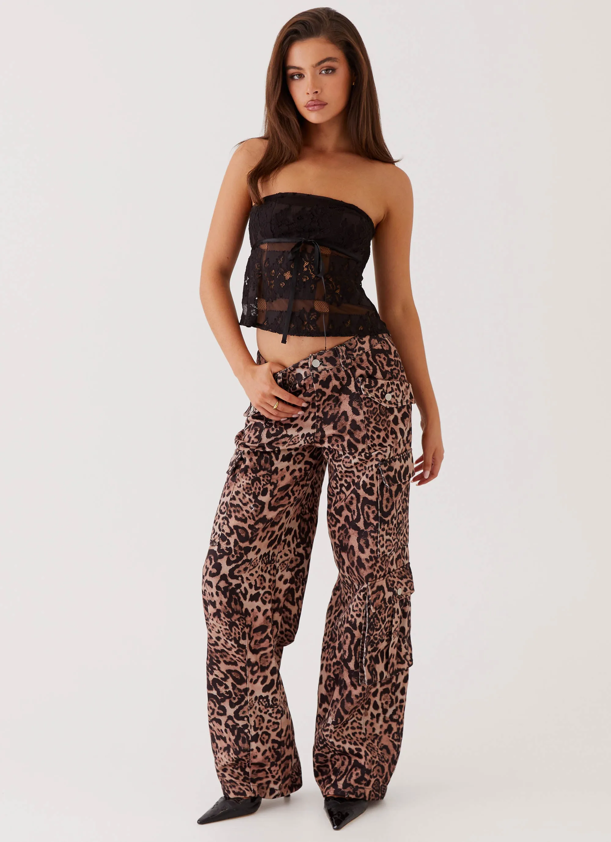 Greedy Cargo Pants - Leopard