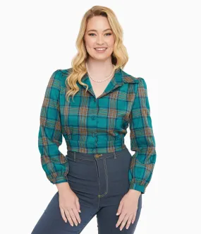 Green Plaid Rosie Bomber Jacket