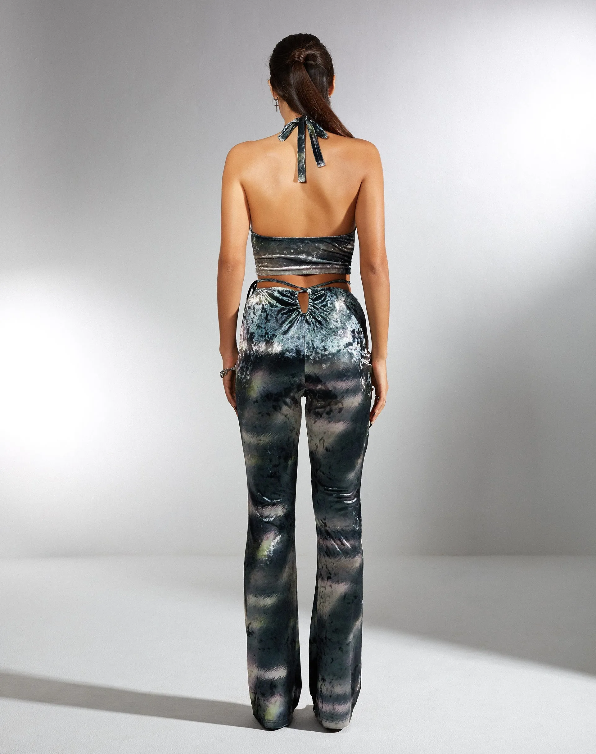 Halima Crop Top in Abstract Camo