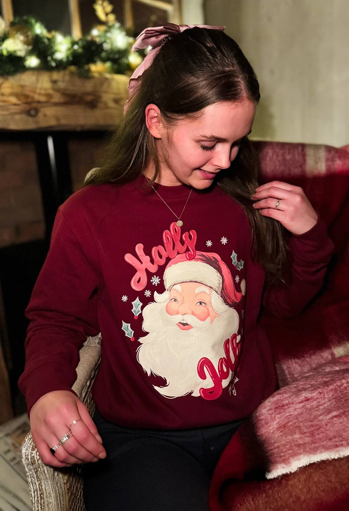 Holly Jolly Santa Organic Cotton Sweatshirt