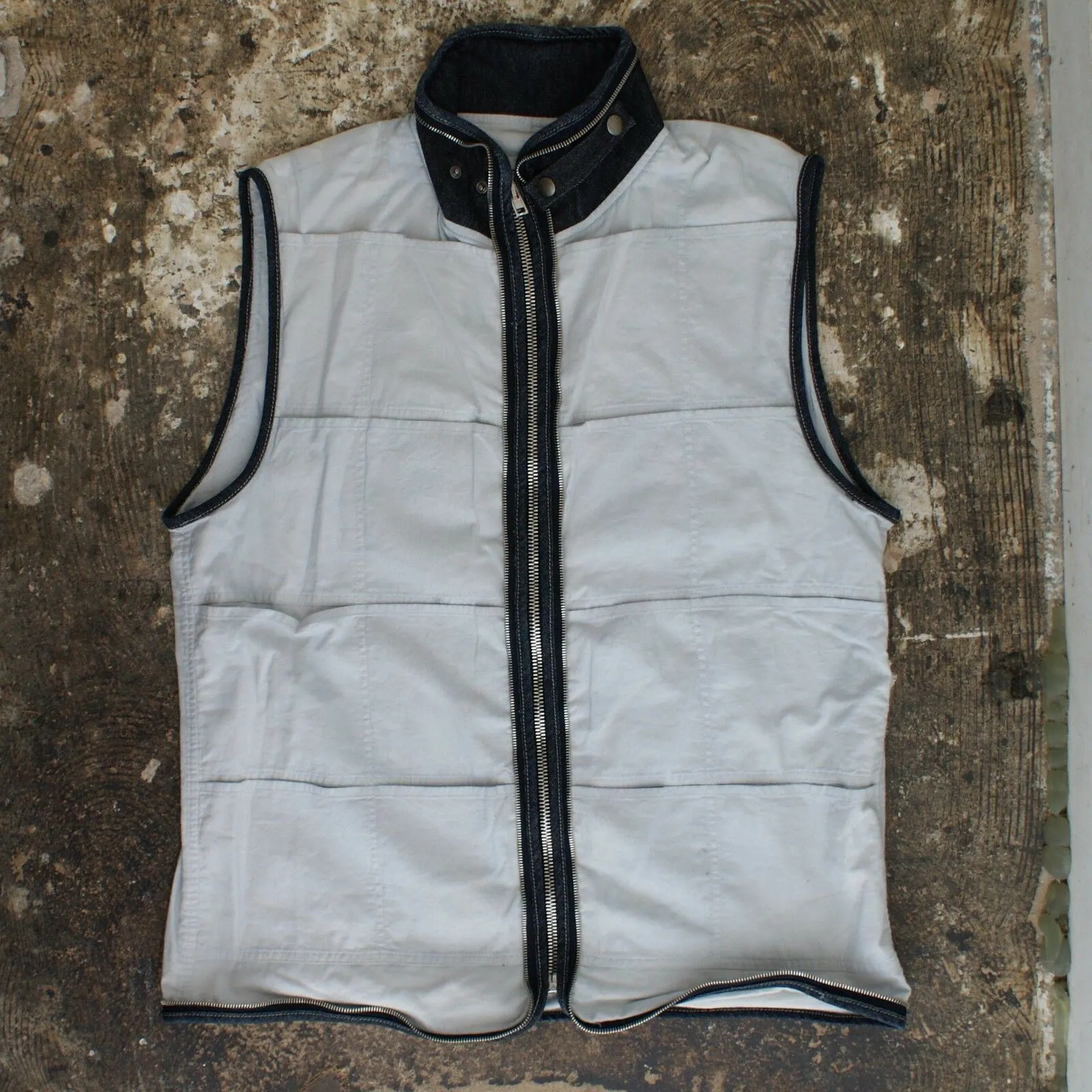 Indigo Denim Jacket With Detachable Vest