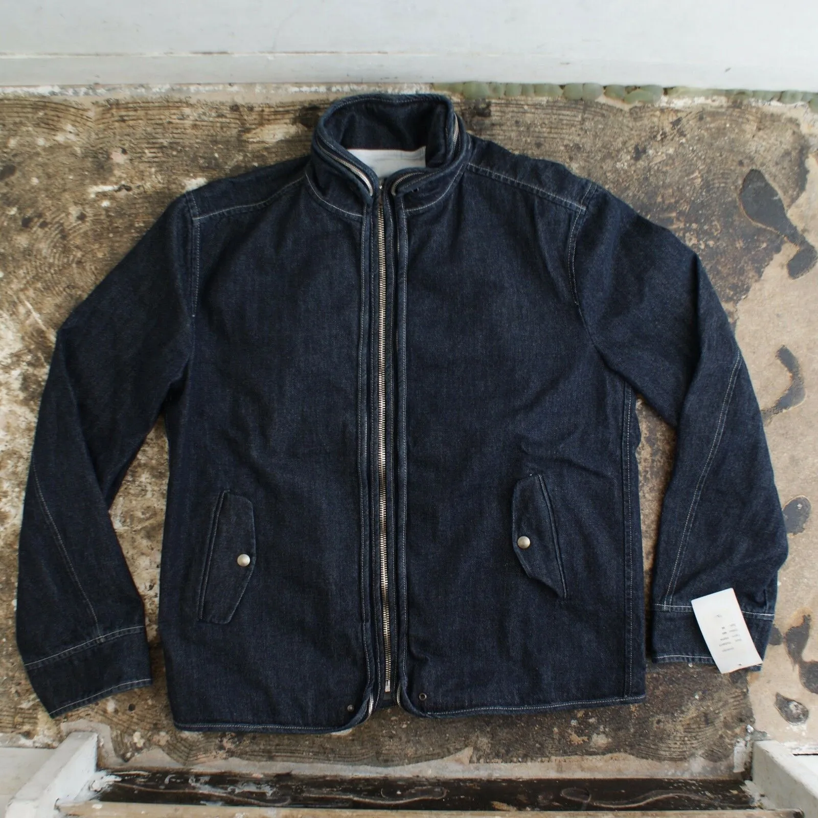 Indigo Denim Jacket With Detachable Vest