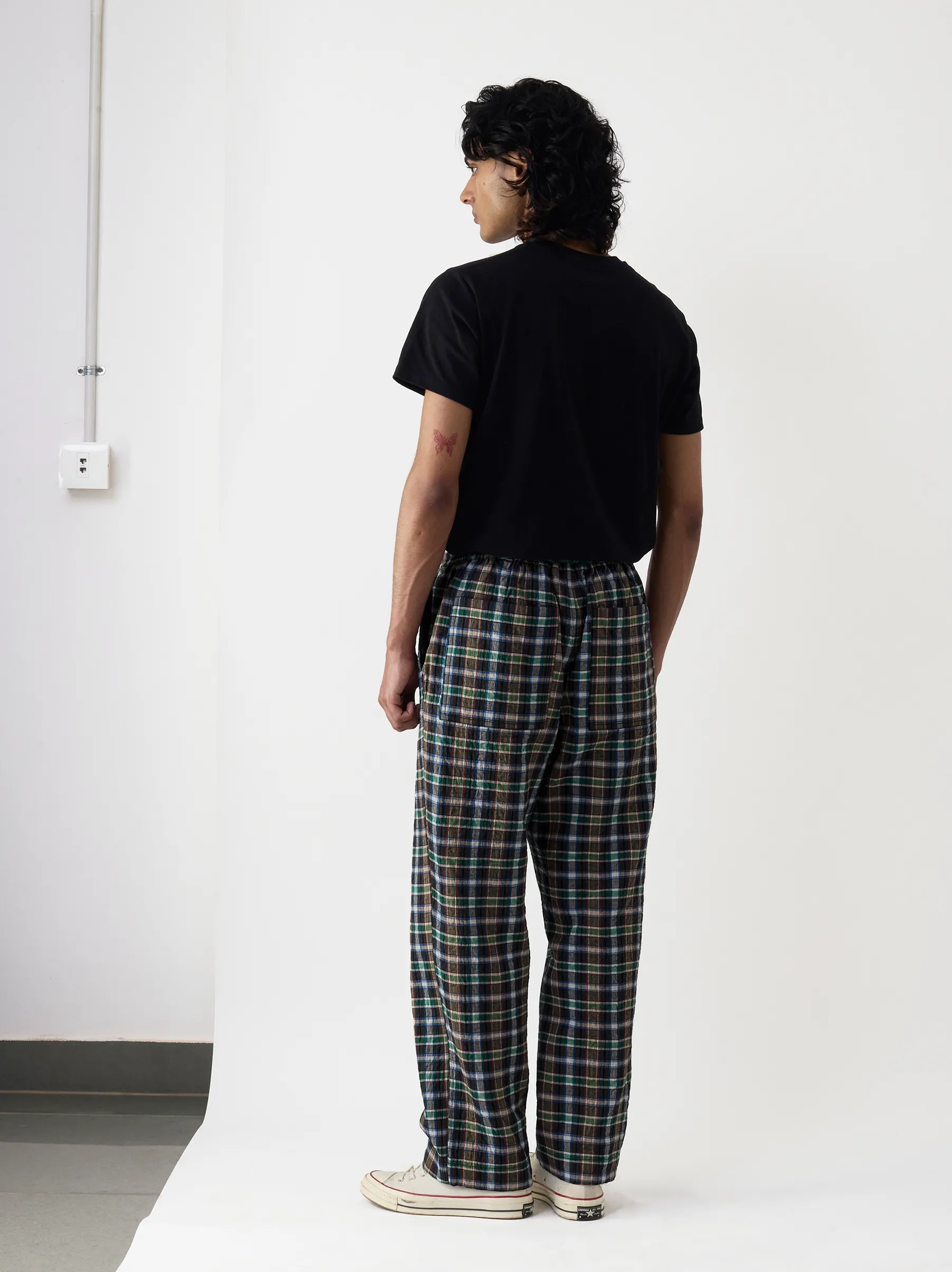 IT.024.14.89 PADDED PLAID DRAWSTRING PANTS