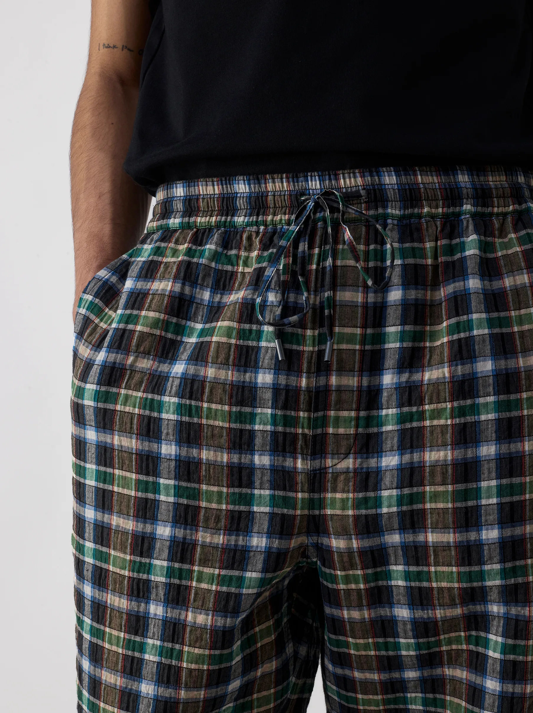 IT.024.14.89 PADDED PLAID DRAWSTRING PANTS