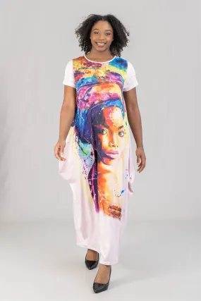 KaraChic CHH22009 Print Knit Maxi Dress