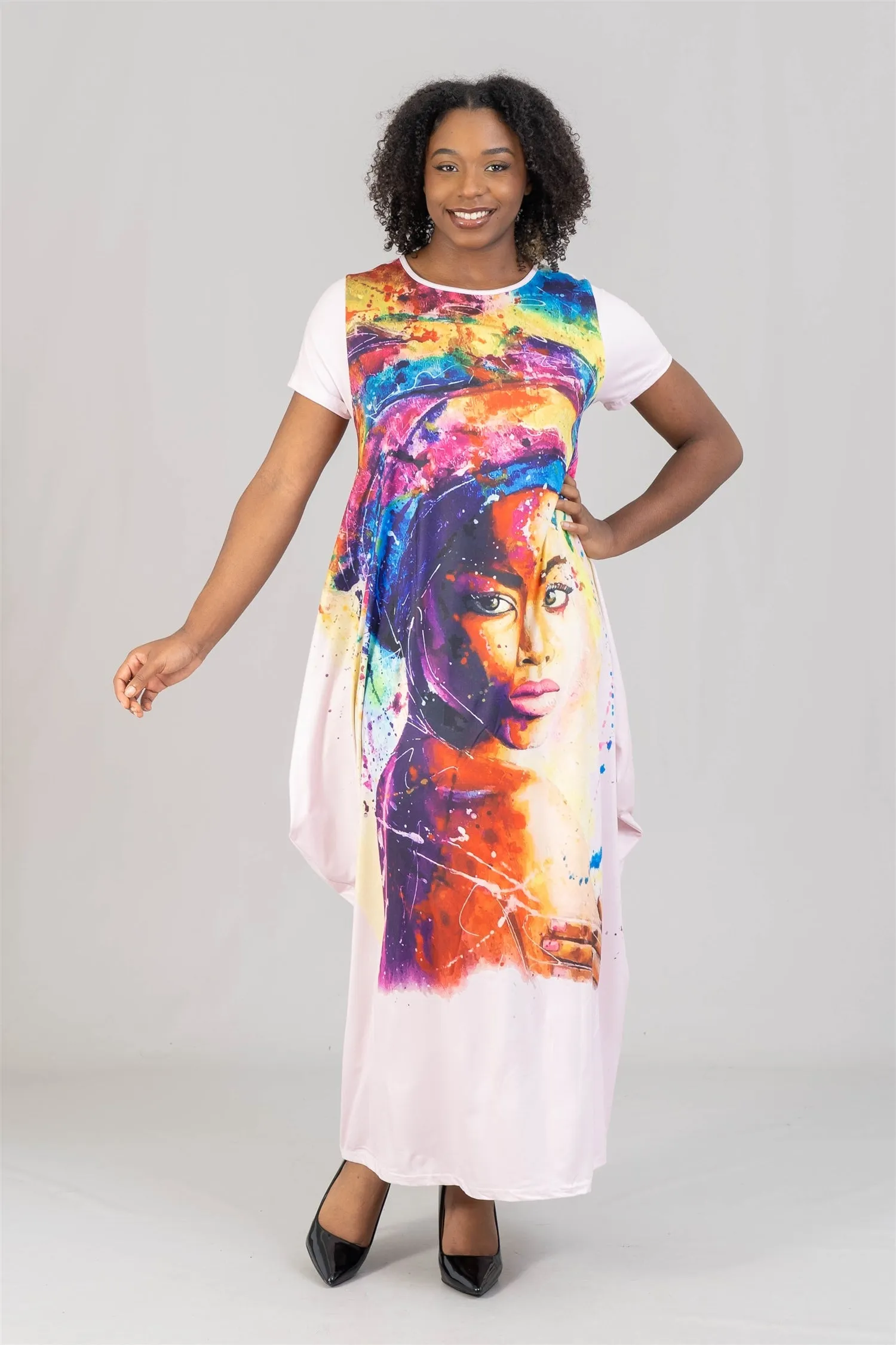 KaraChic CHH22009 Print Knit Maxi Dress