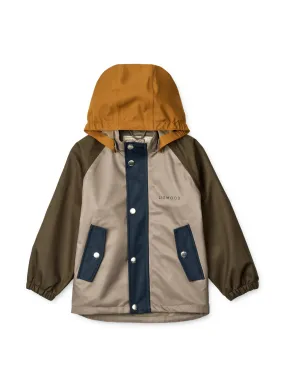 Khaki colourblock parka jacket