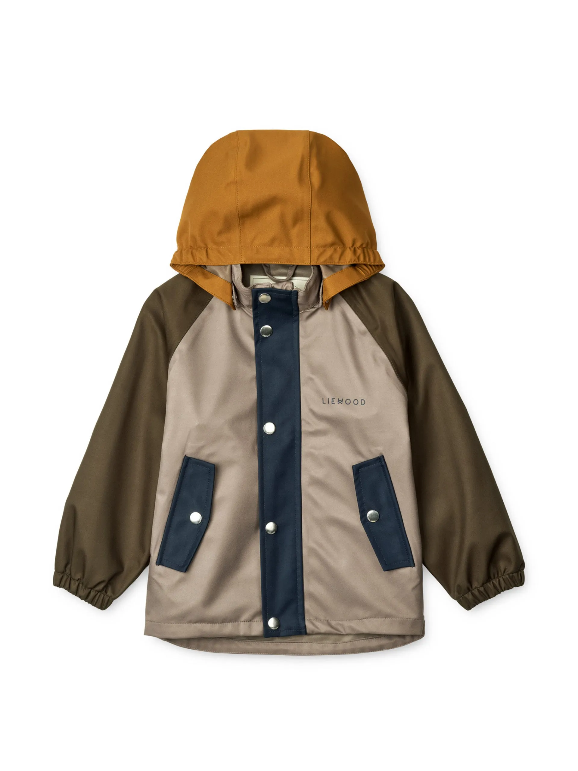 Khaki colourblock parka jacket