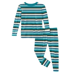 KicKee Pants Ice Multi Stripe L/S Pajama Set