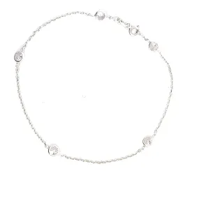 Kya, CZ Bezel Set Anklet, Sterling SIlver