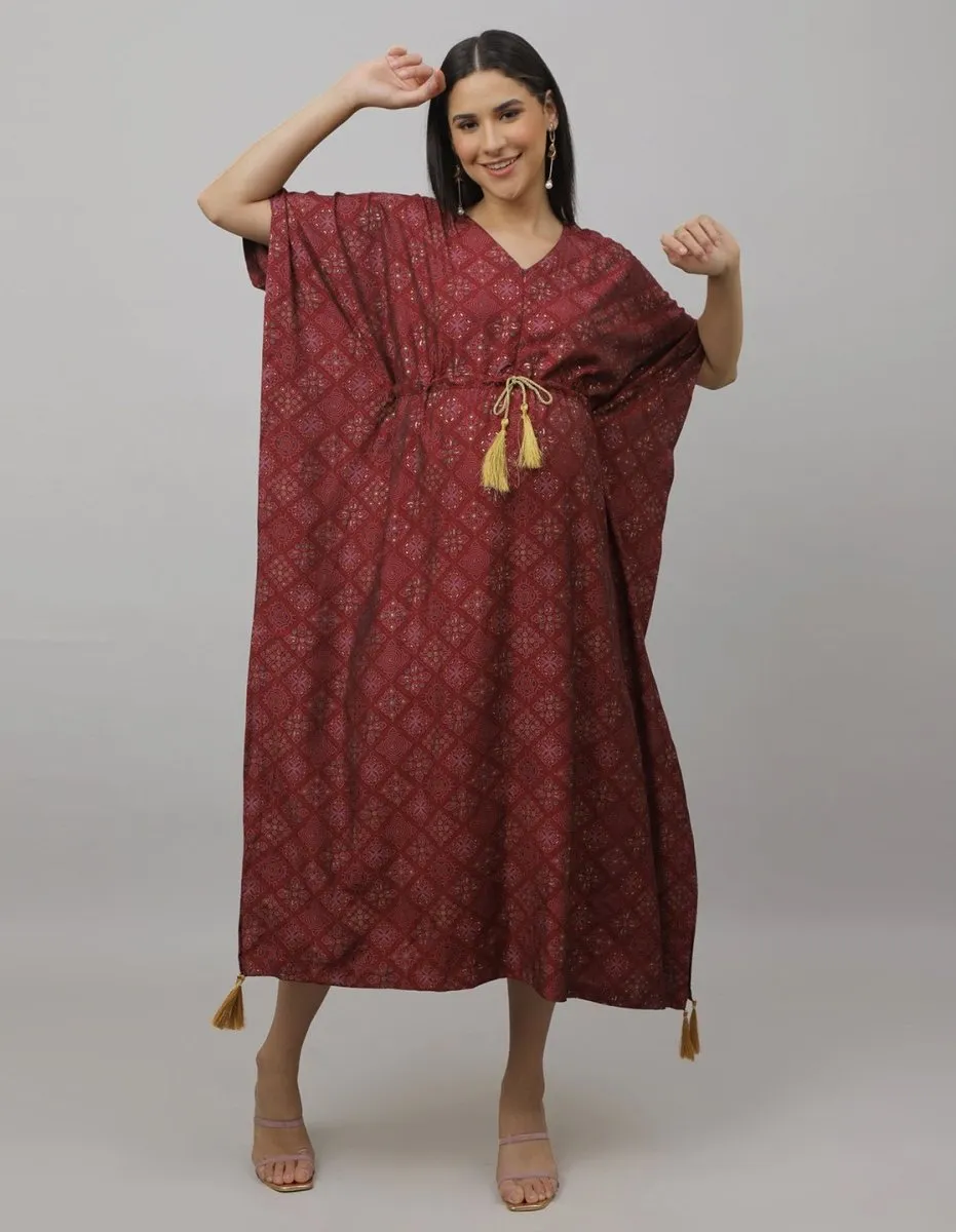 Laal Ishq Maternity and Nursing Kaftan Dress