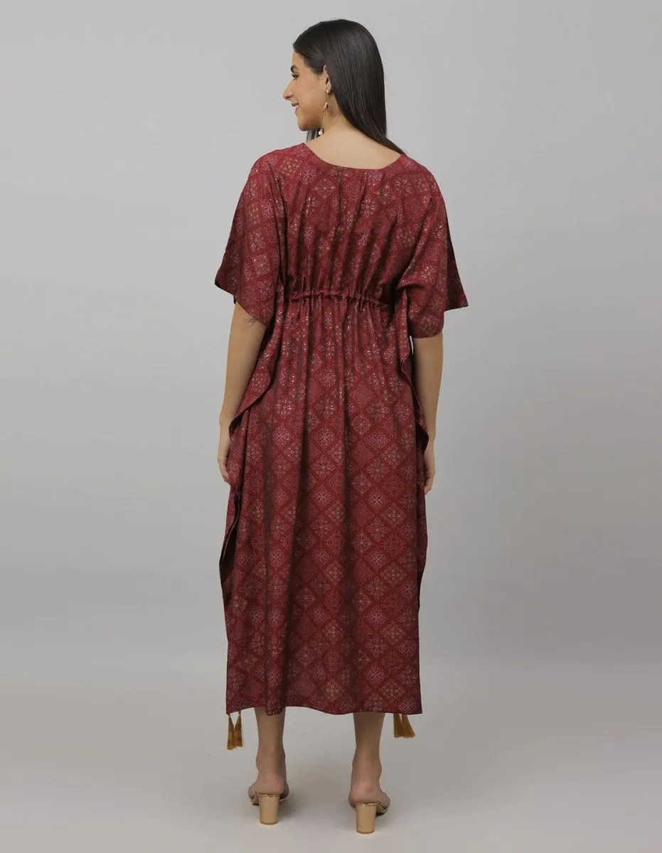 Laal Ishq Maternity and Nursing Kaftan Dress