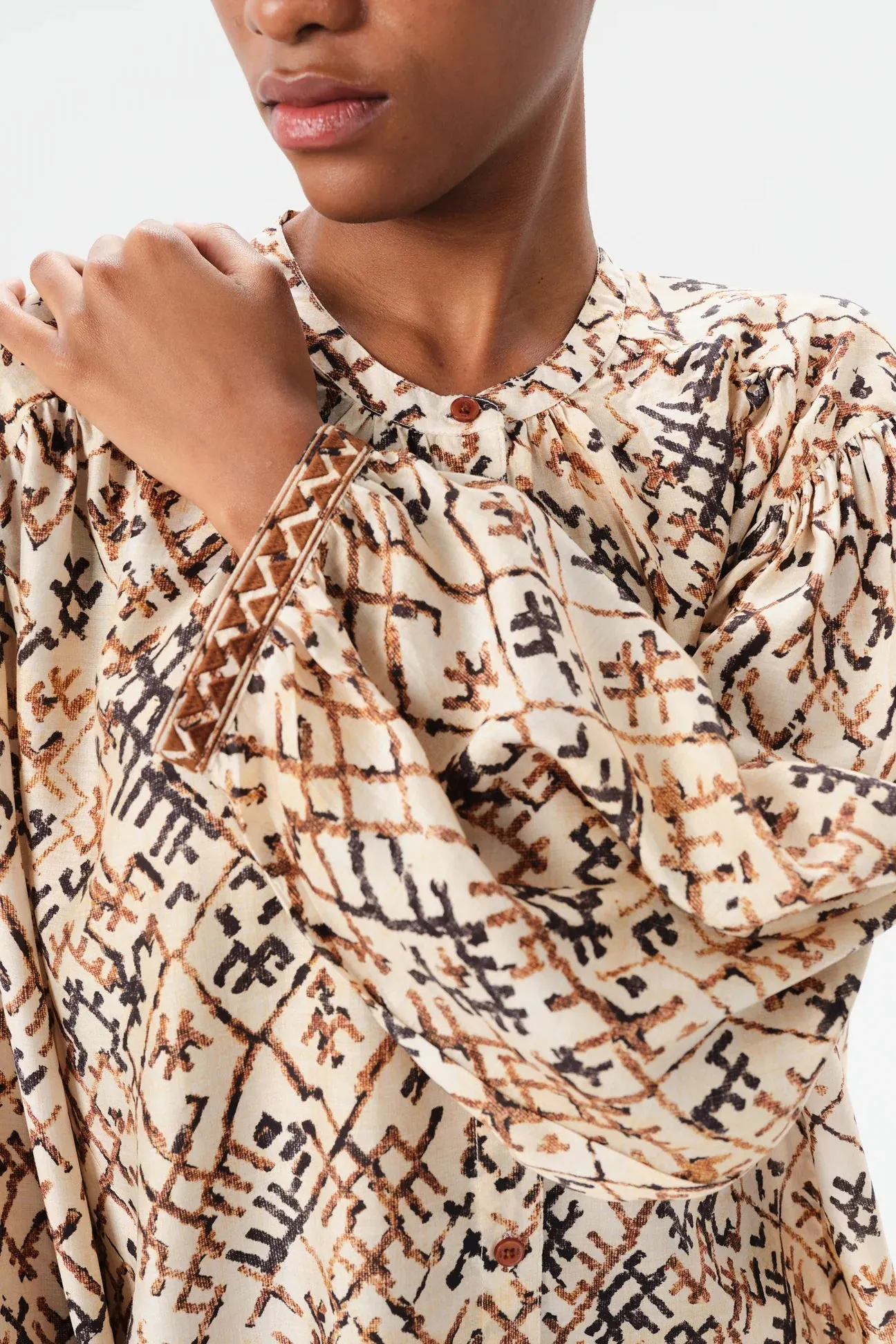 LAFINUR ZAFIR SHIRT - ETHNIC TOBACCO