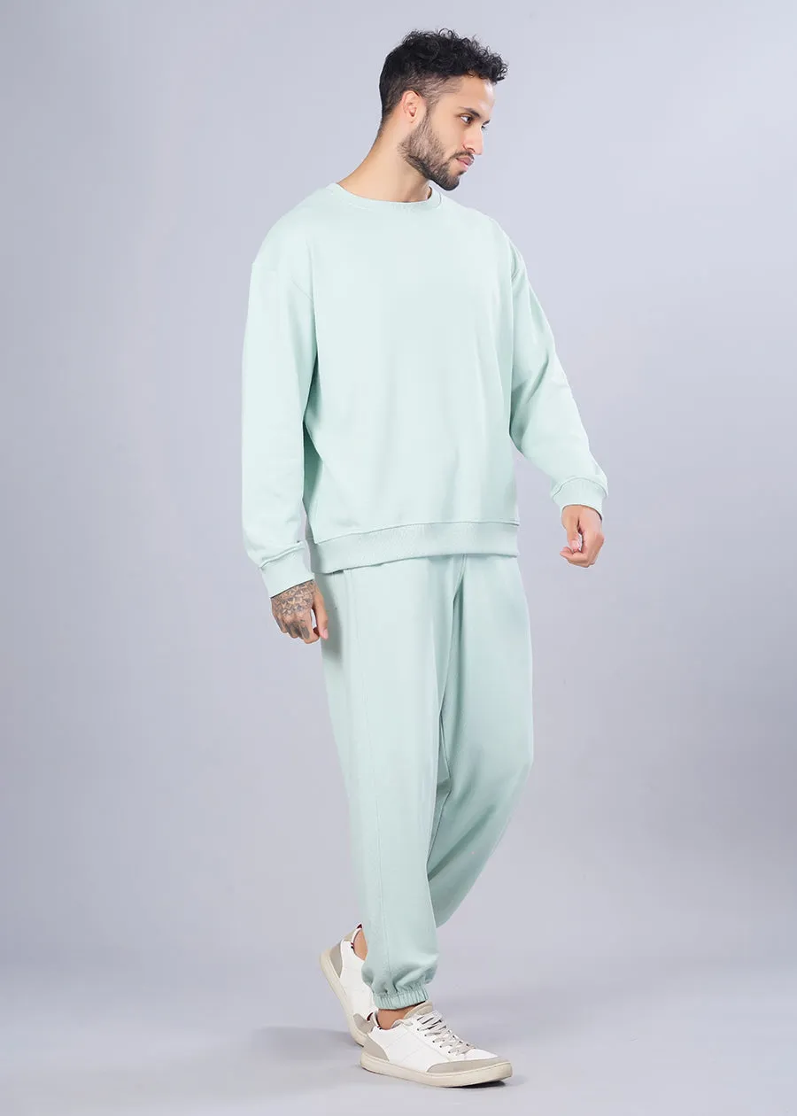 Men Premium Terry Co-ord Set - Mint Green