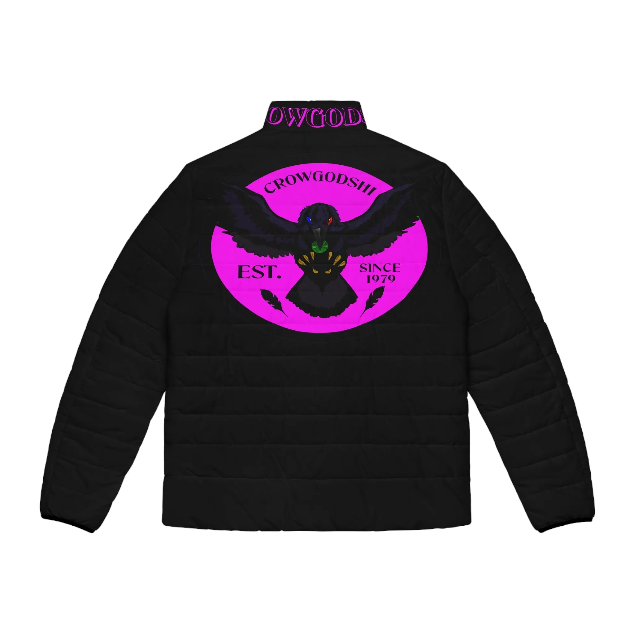 Men's 3rd GEN Puffer Jacket, BLACK W/ PINK LOGO