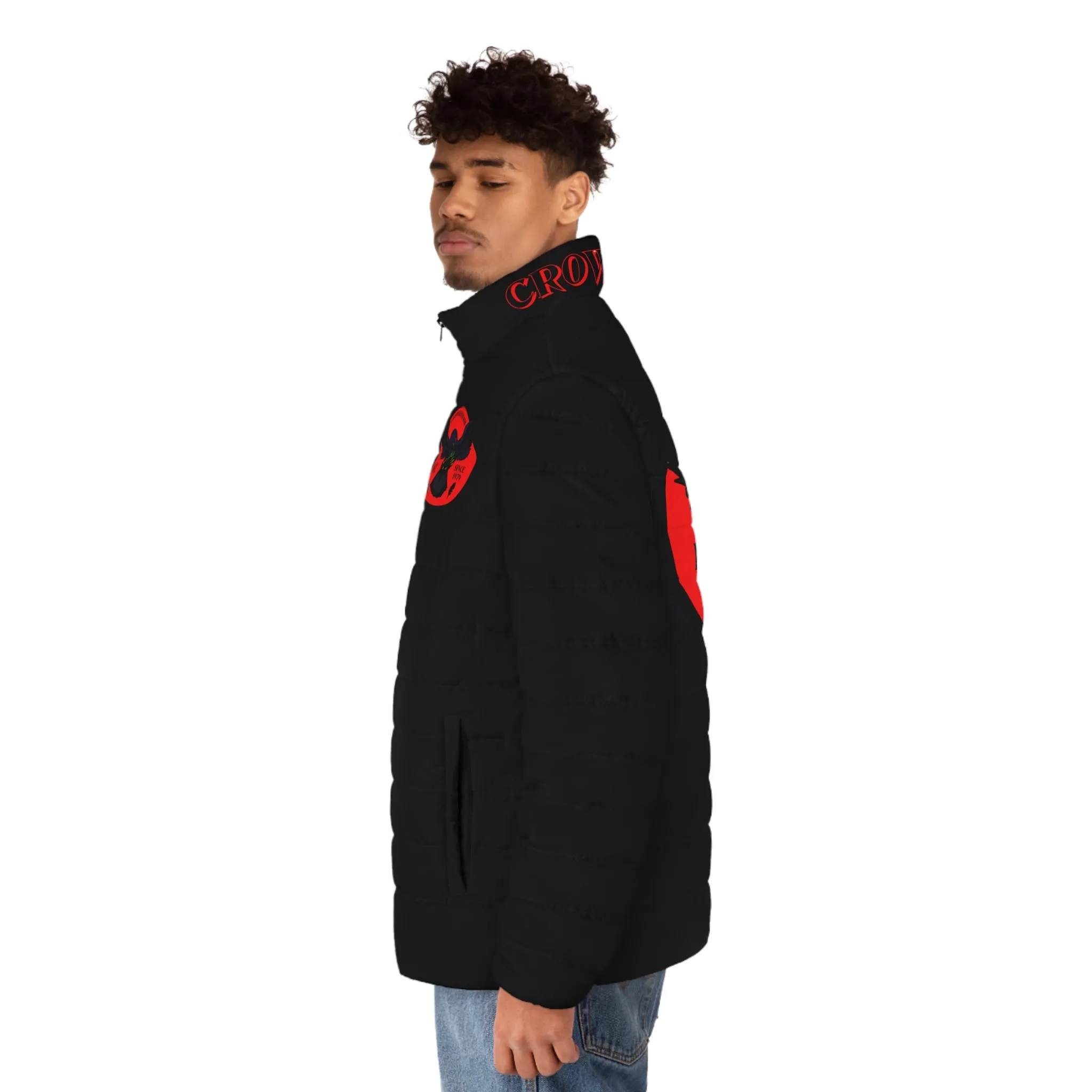 Men's 3rd GEN Puffer Jacket, BLACK W/ RED LOGO