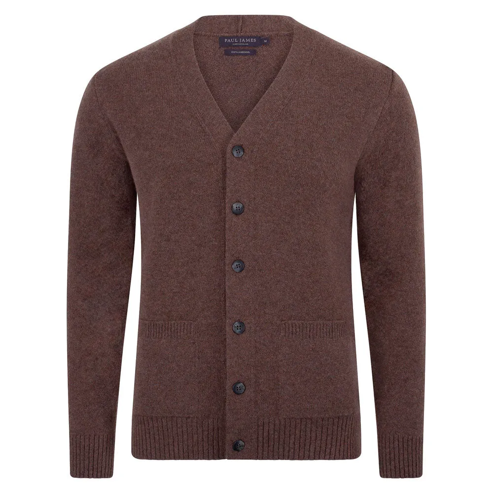 Mens Lambswool Two Pocket Cardigan