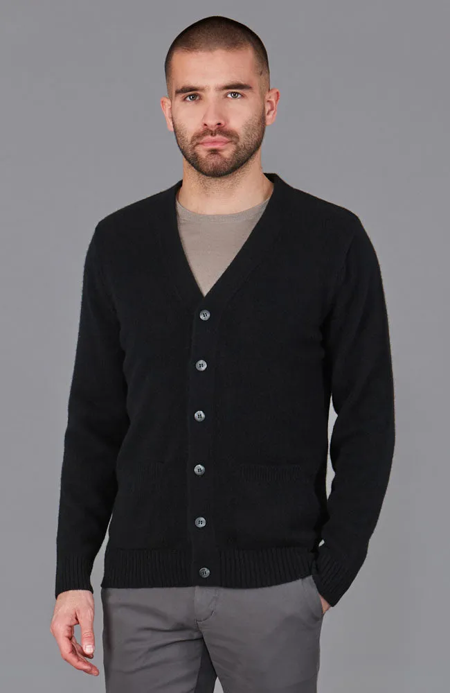 Mens Lambswool Two Pocket Cardigan