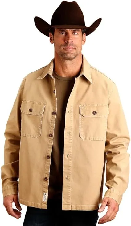 Men's Roper Camel Canvas Shirt Jacket