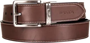 Nautica Men's Reversible Leather Casual and Dress Belts with Metal Buckle