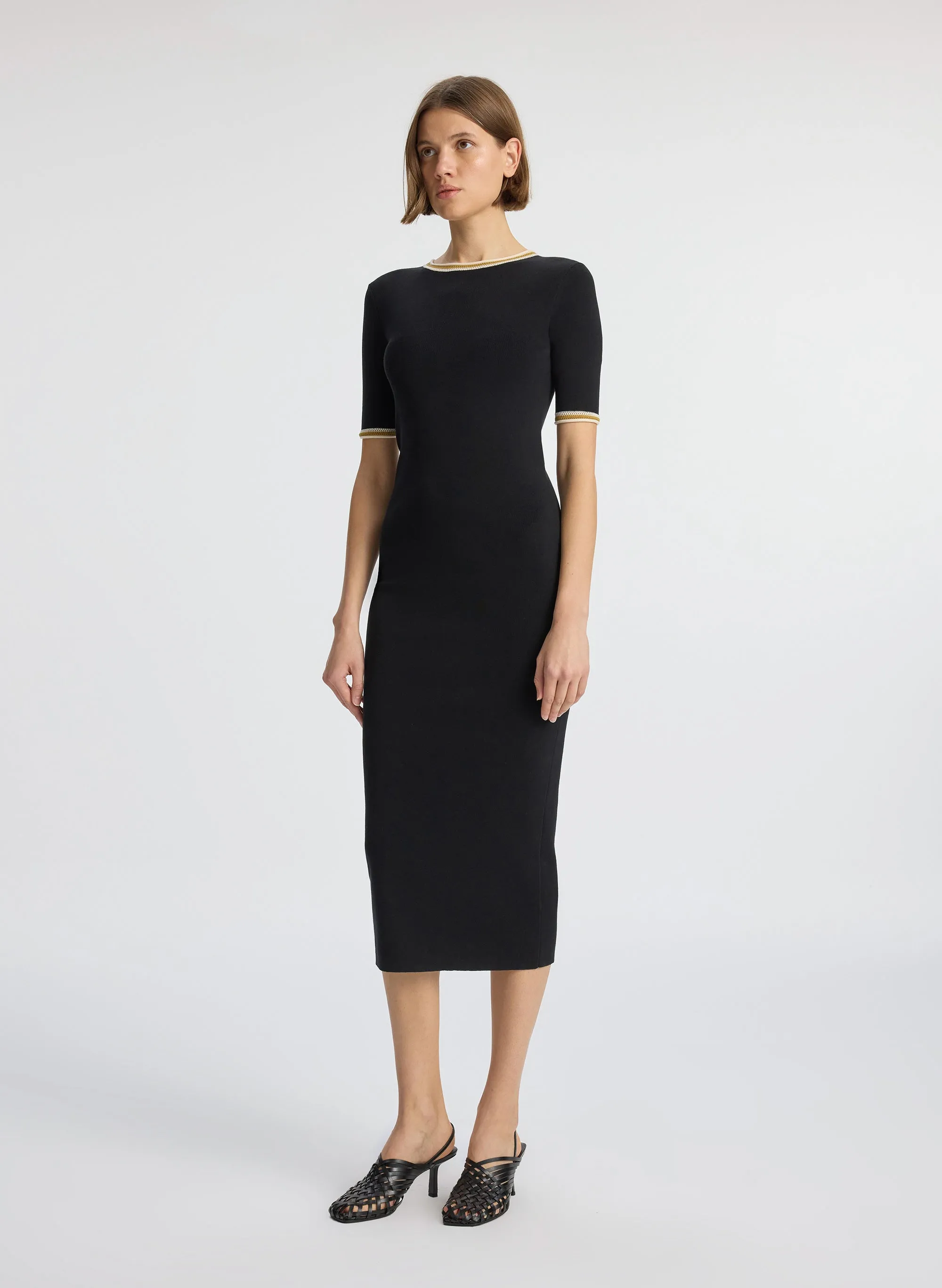 Nelly Contrast Trim Knit Dress