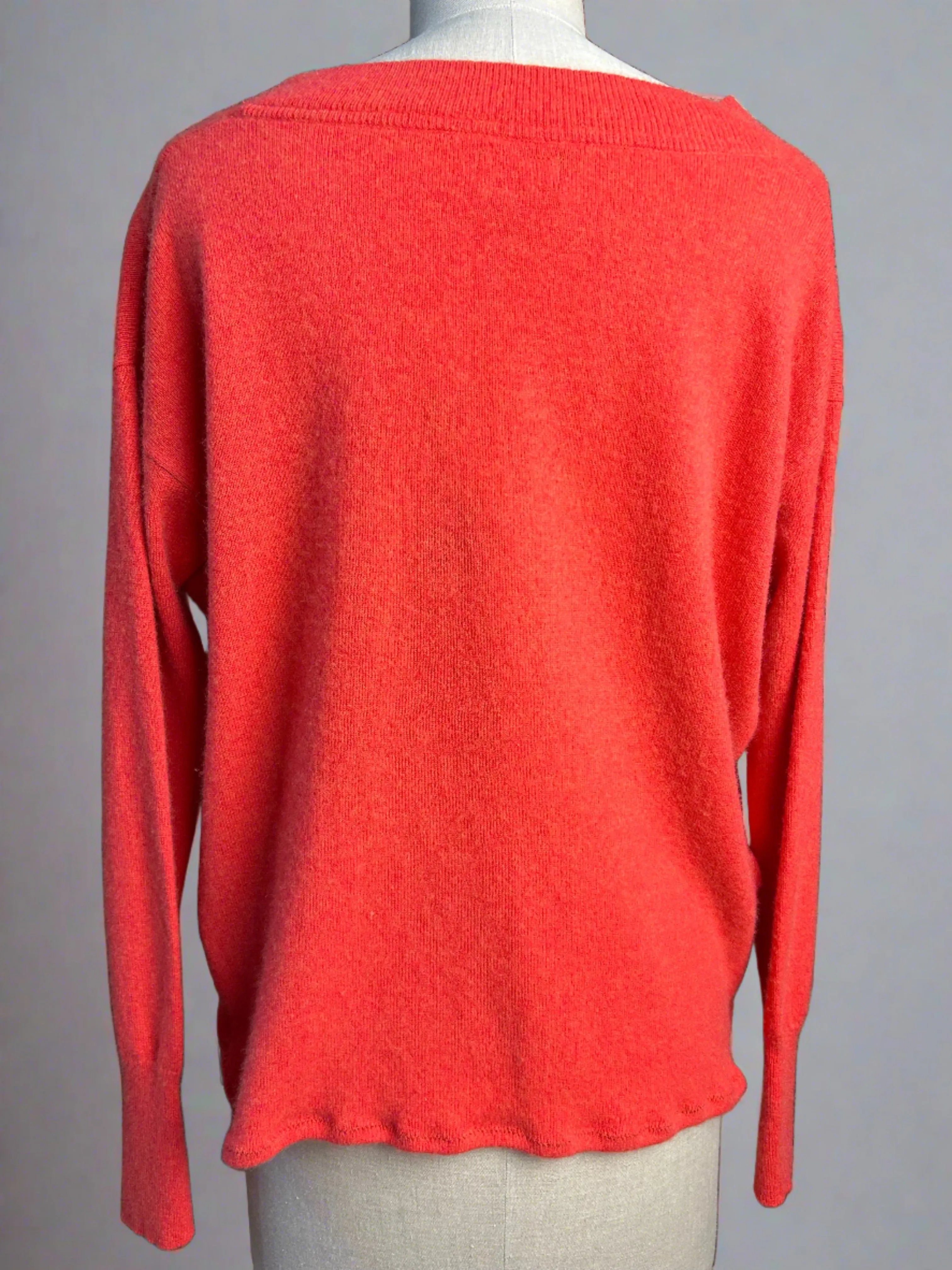 Nimpy Clothing Upcycled 100% cashmere neon peach boxy jumper small/medium