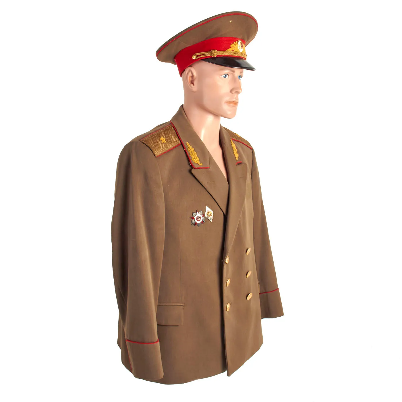 Original Cold War Soviet Major General Dress Uniform with Trousers and Cap - WWII Veteran