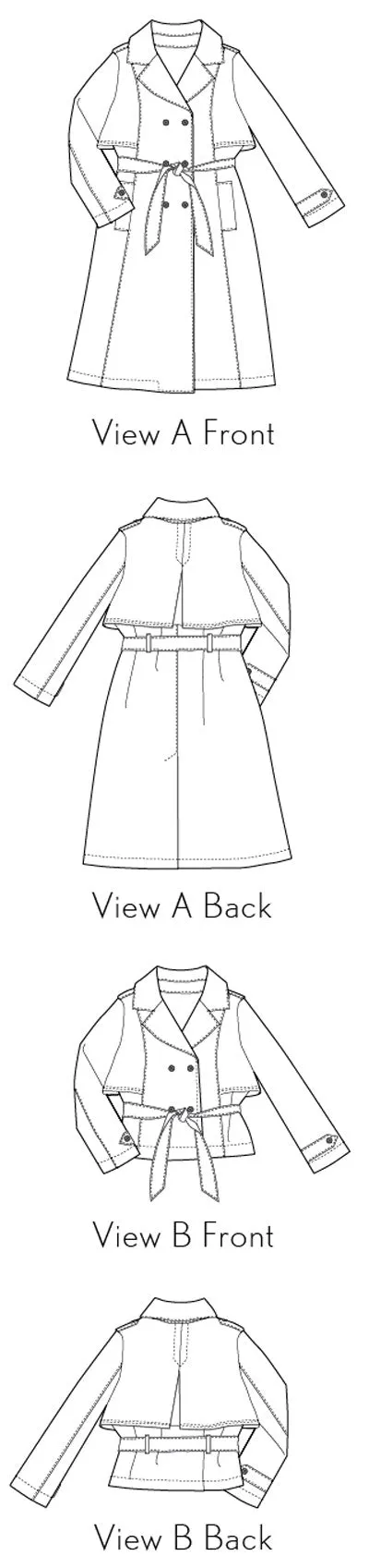 PDF Pattern - Prado Trench Coat | Liesl   Co