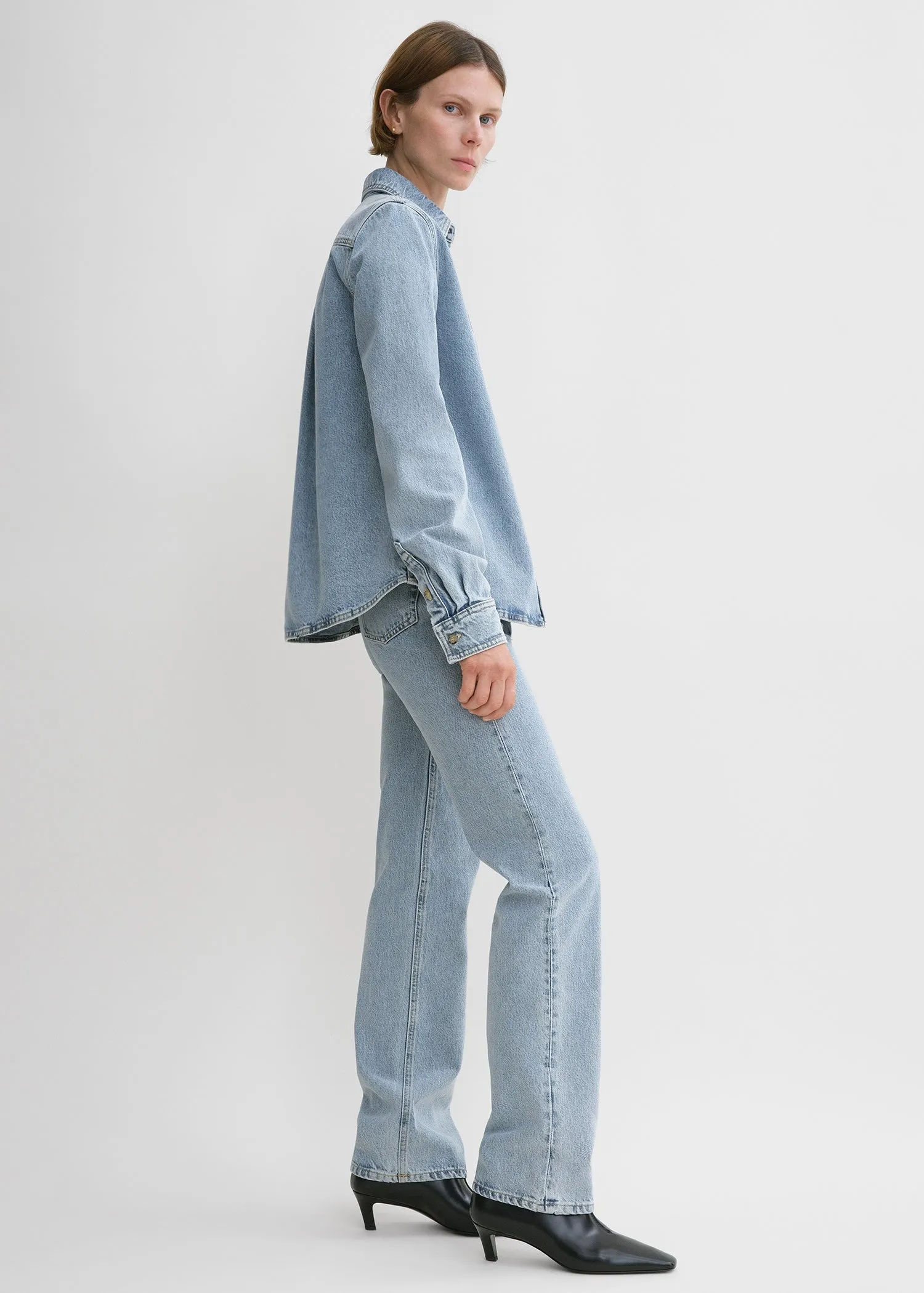 Petite denim shirt cool blue