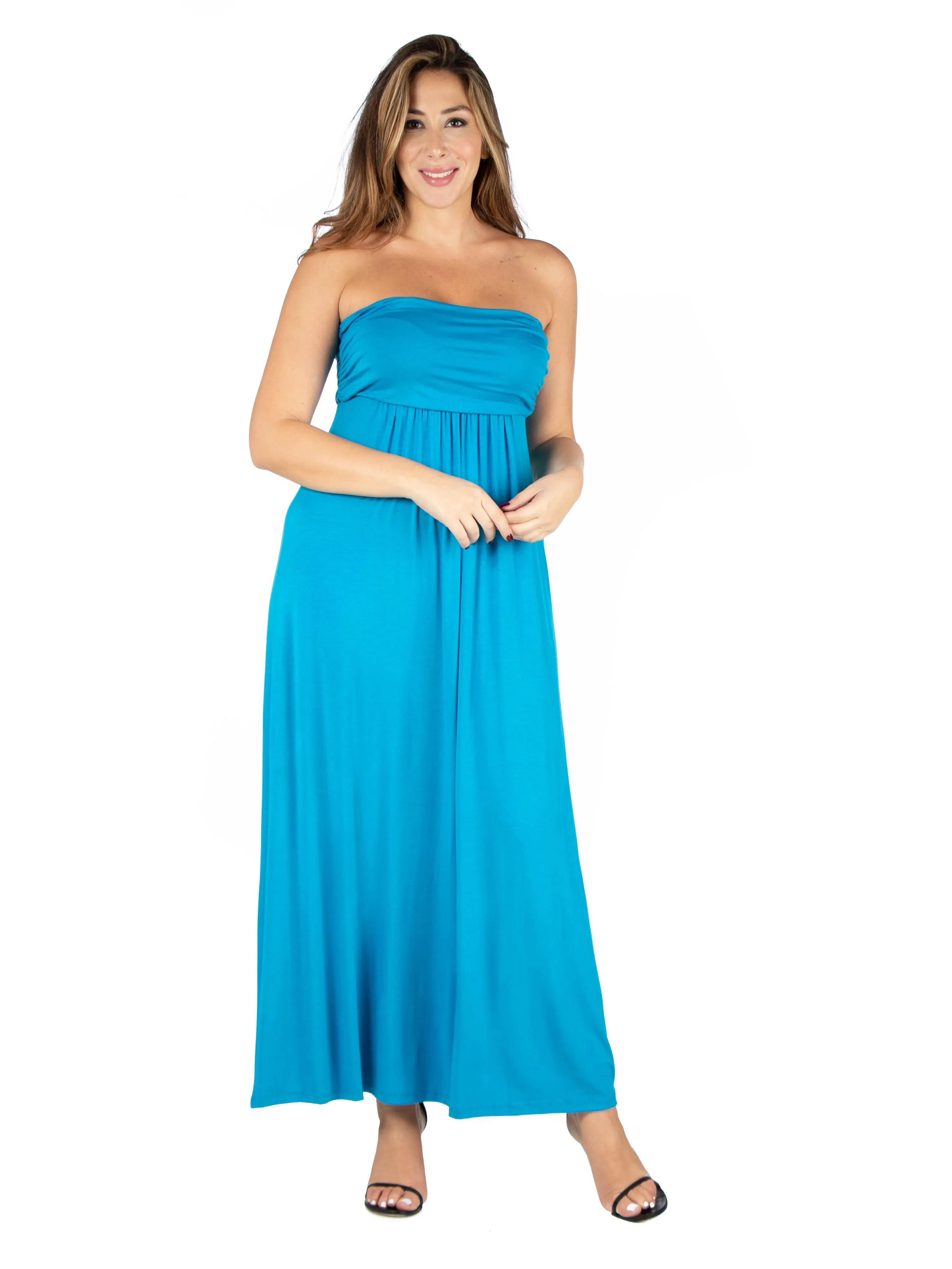 Plus Size Strapless Maxi Dress