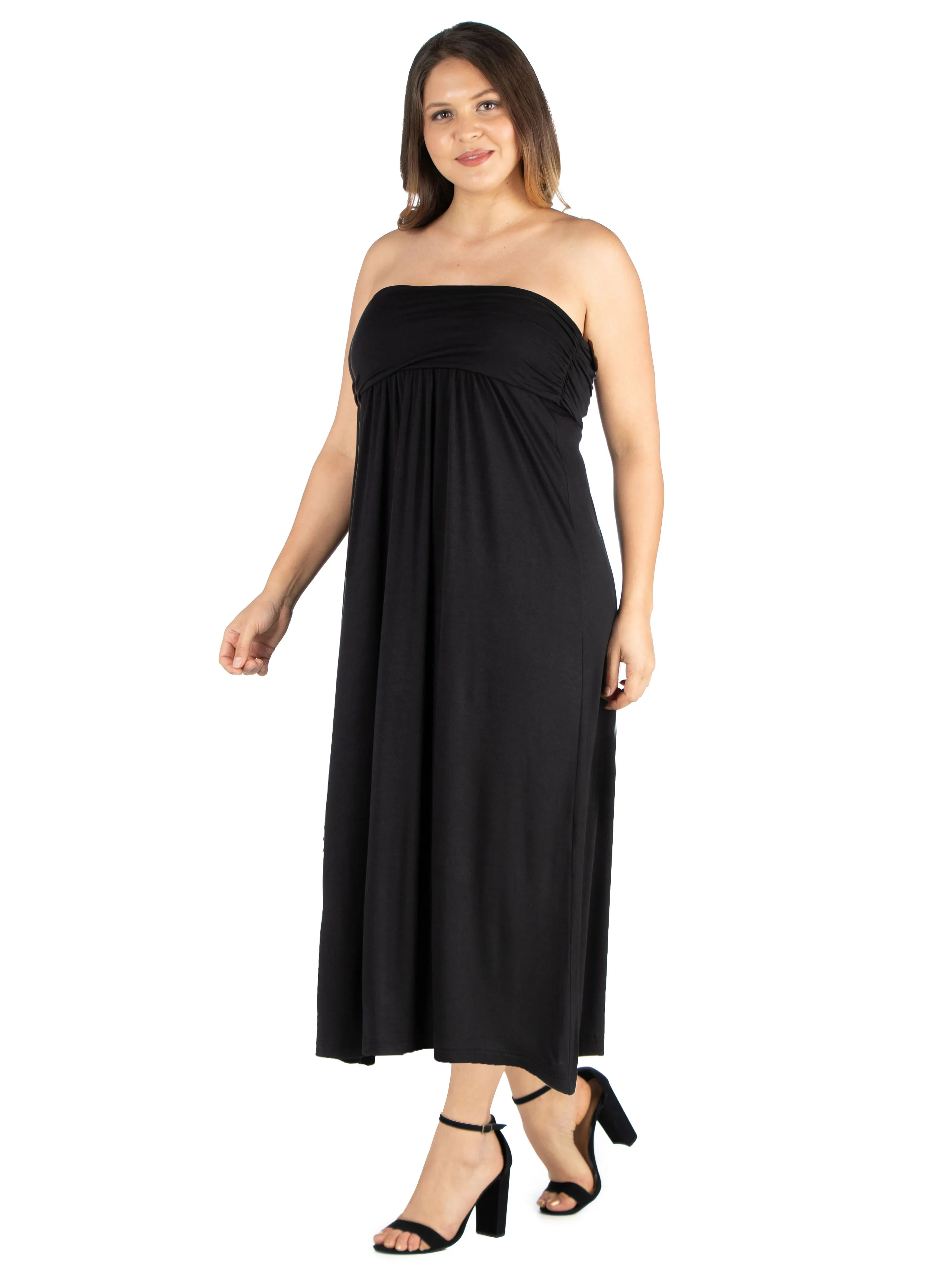 Plus Size Strapless Maxi Dress