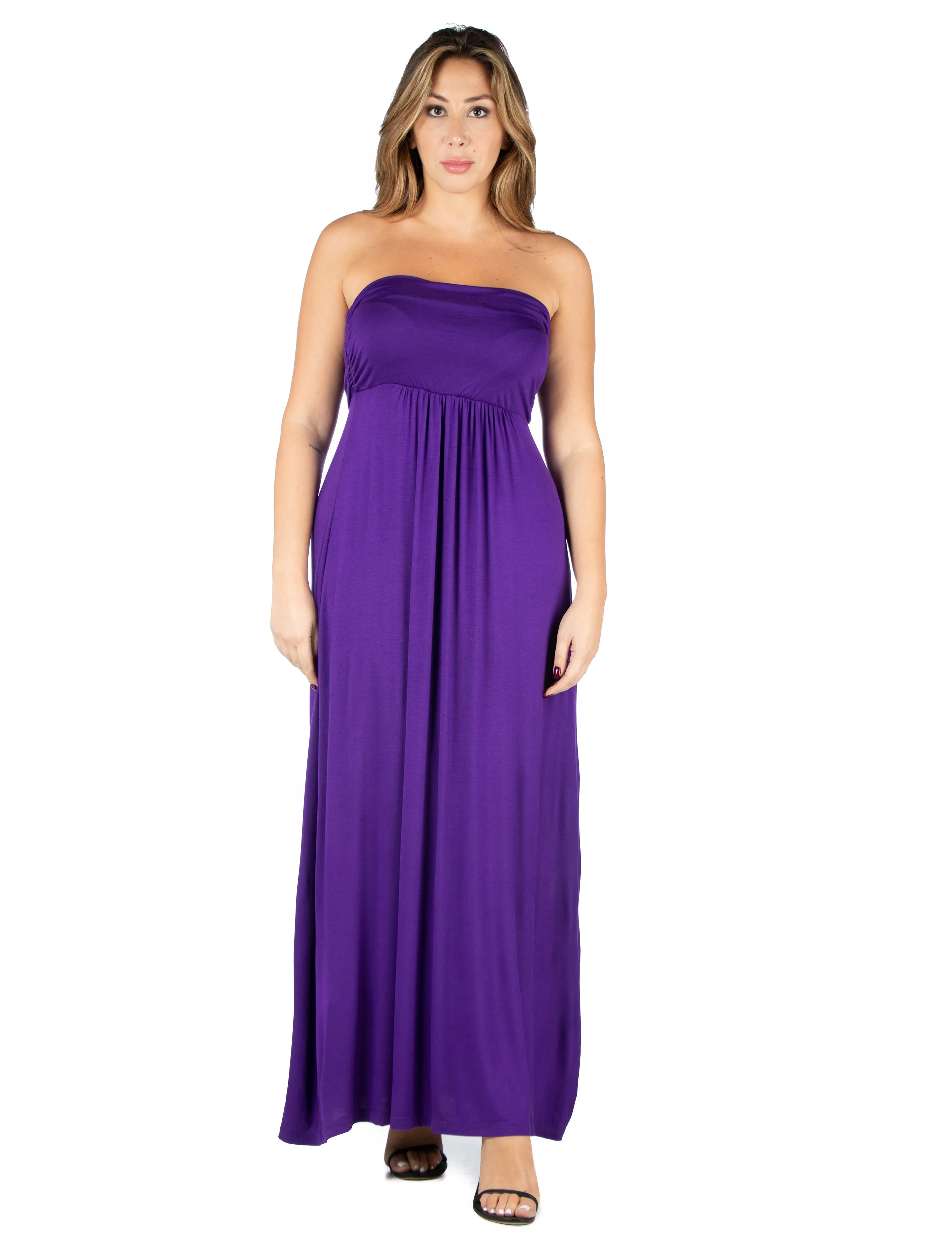 Plus Size Strapless Maxi Dress