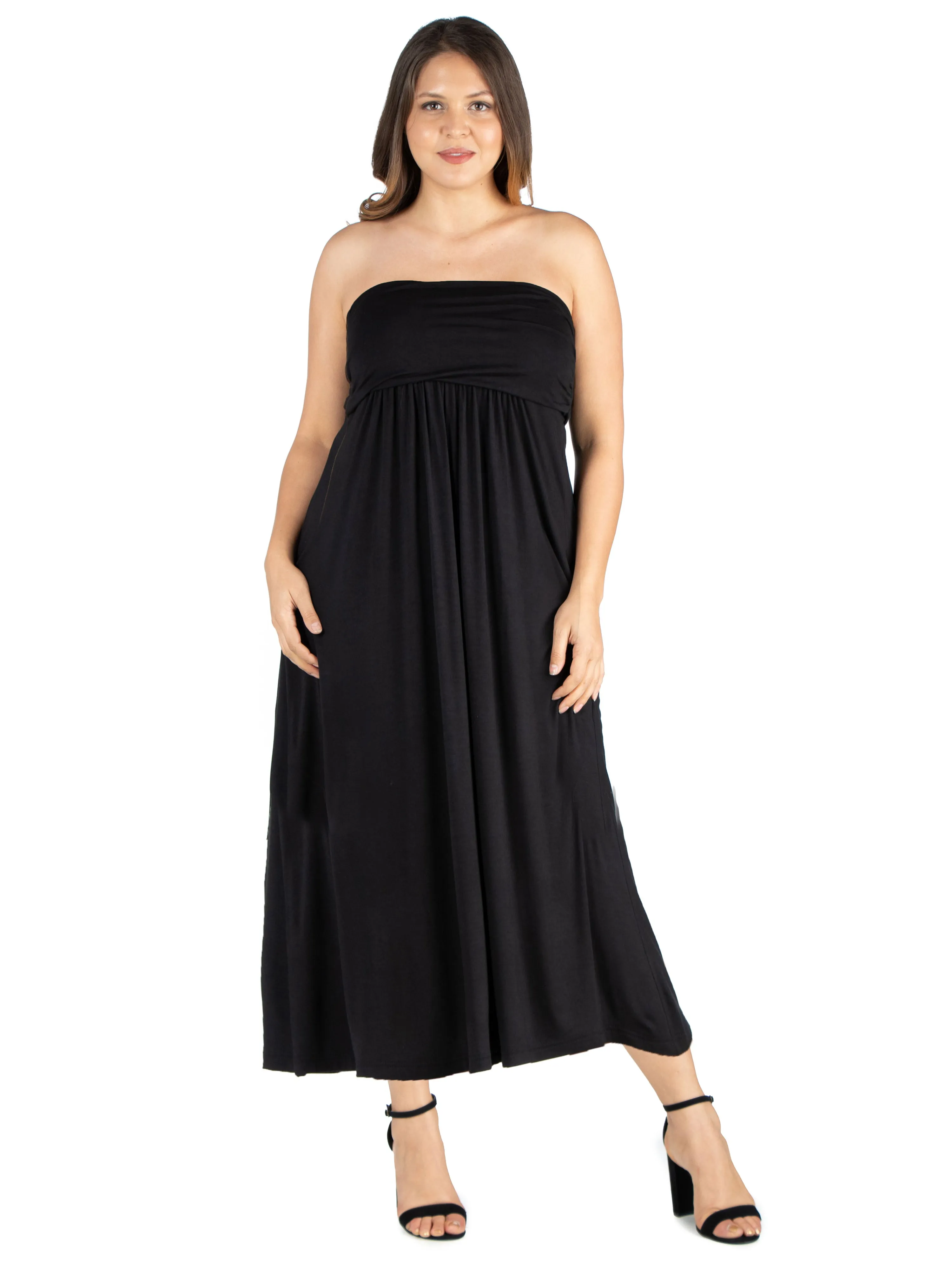 Plus Size Strapless Maxi Dress