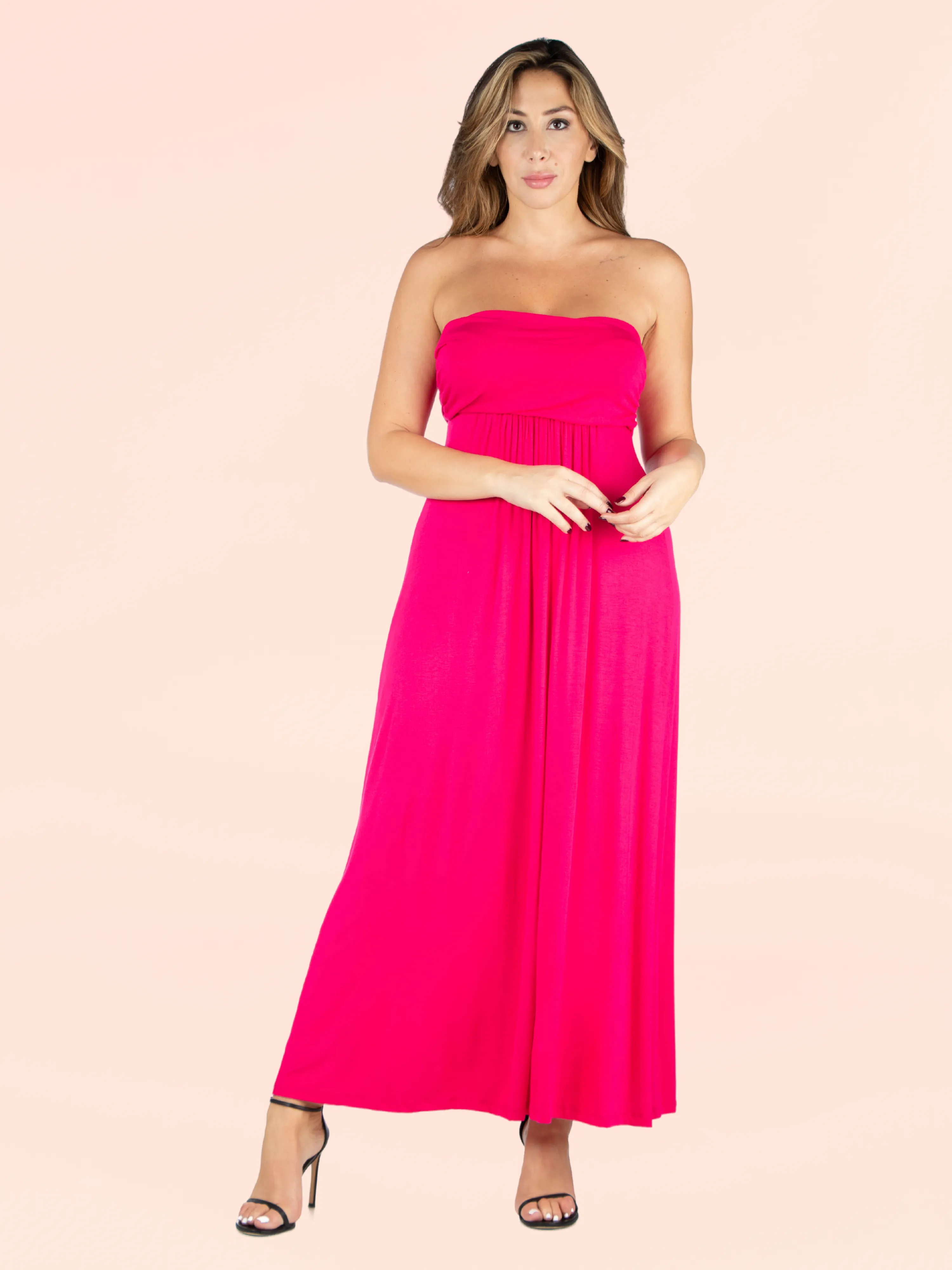 Plus Size Strapless Maxi Dress