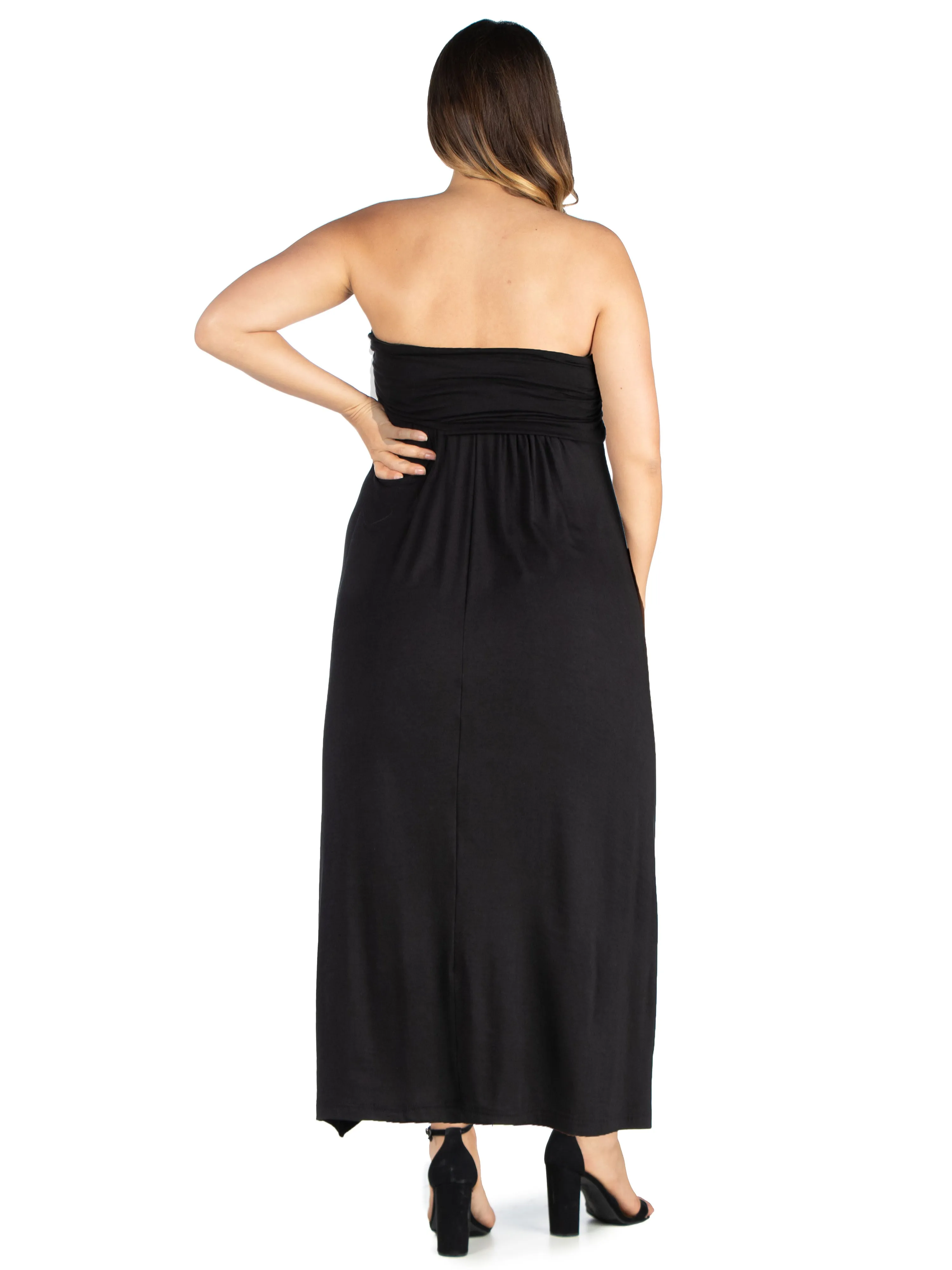 Plus Size Strapless Maxi Dress