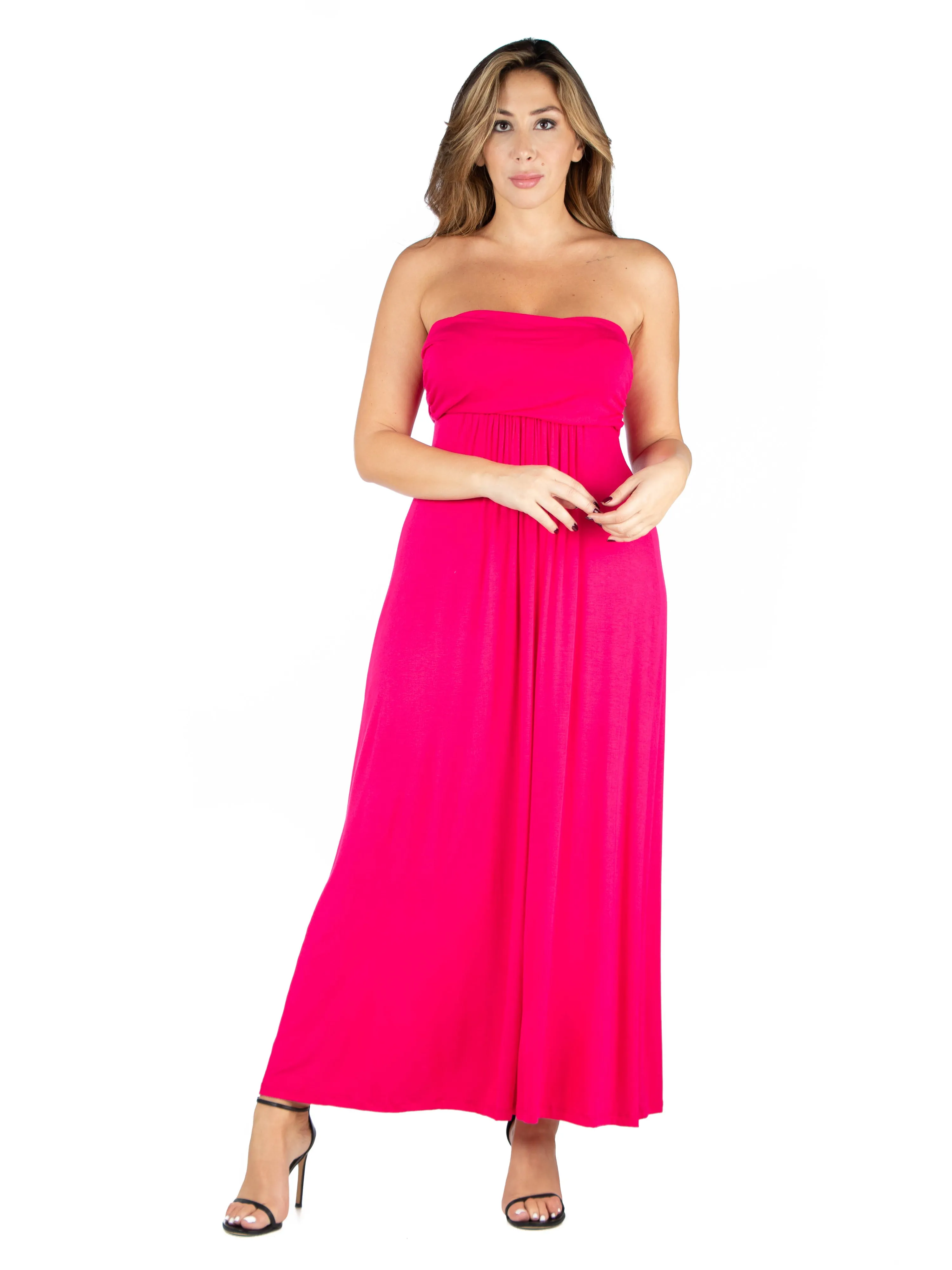 Plus Size Strapless Maxi Dress