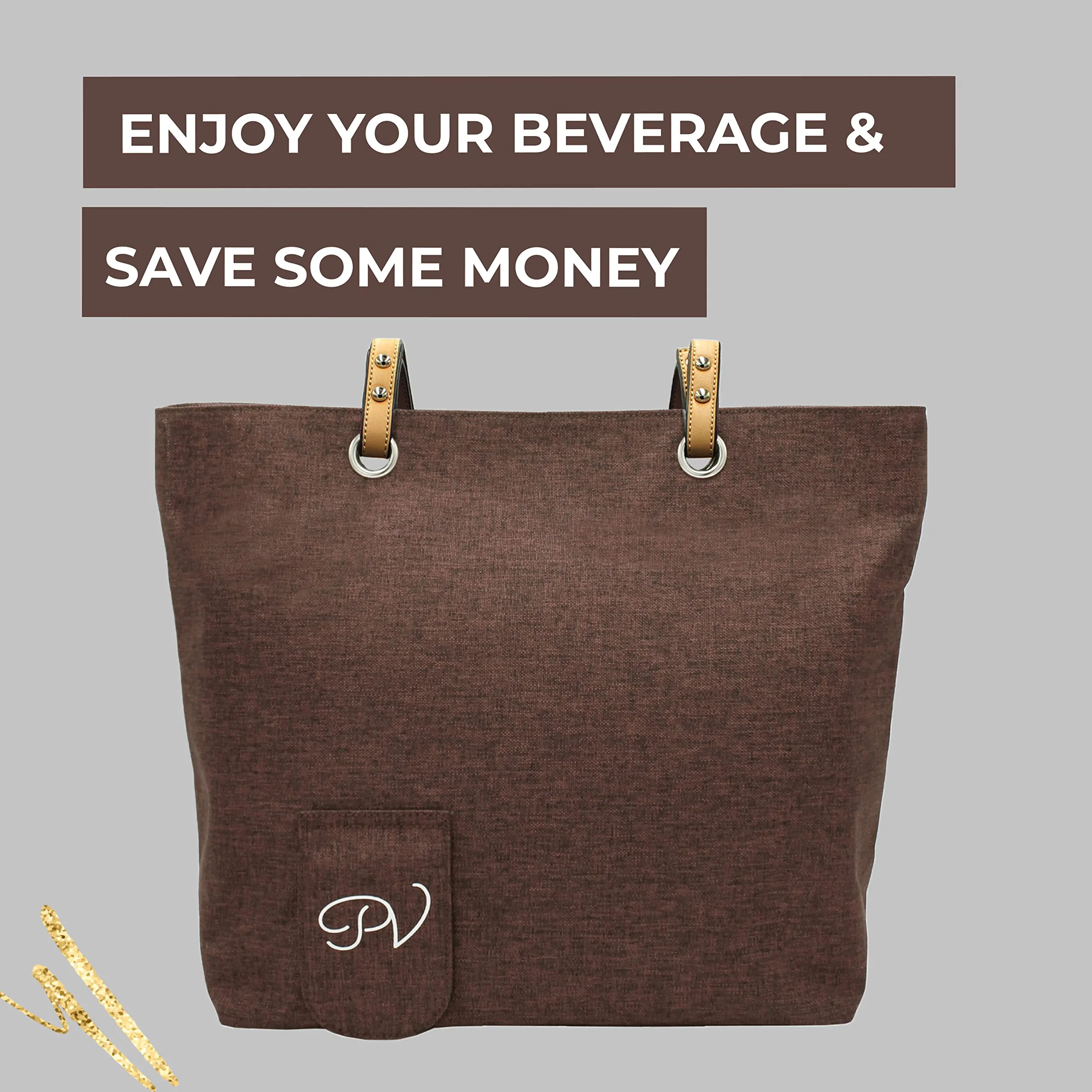 PortoVino City Wine Tote (Chocolate) - Fashionable Wine Purse with Hidden, Insulated